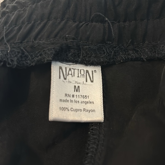 Nation LTD black rayon joggers SZ M made in LA silky texture pull on pants chic - Picture 7 of 16